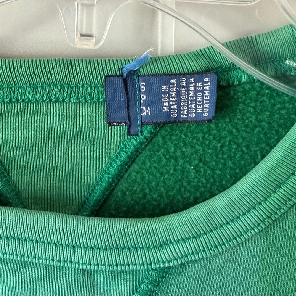 Ralph Lauren Polo University NY P-Wing Green Fleece Small Sweatshirt Preppy